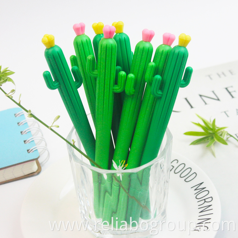 Wholesale Cactus Shaped Ballpoint Black 0.7 mm Gel Ink Roller Ball Pen for School Home Office